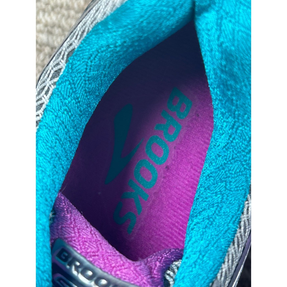 Brooks Adrenaline GTS 17 Running Shoes Womens 7 Silver Purple Teal - Picture 11 of 13